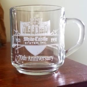 Vintage "White Castle" 70th Anniversary Glass Coffee  Mug